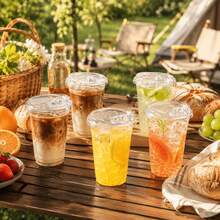 100pcs/50pcs/40/30/20/10pcs 500ml/400ml Transparent Cold Drink Cups With Lids, Thickened Leak-Proof Beverage Cups, Cups, Containers With Lids, Plastic Containers, Juice Cups, Coffee Cups, Suitable For Saudi Cafes Takeout, Iced Coffee, Bubble Tea, Fresh Fruit Juice, Milkshakes, Party Drinks, Material, Durable And Crack-Resistant, Plastic Boxes, Plastic Boxes With Lids, Cups, Juice Glasses - Clear - View 6