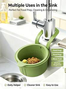 1/2pcs Multi-Functional SiliconeSink Drain Basket,Hanging Food Waste Filter Strainer For Vegetables Fruit Tea CoffeeResidue,Easy Clean Kitchen Accessory.Kitchen ,Serving Plateplacemat,Lunchbox,Placemats,Kitchenessentials,Halloween Decor,Halloween - Multicolor - View 4