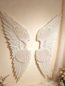 White Hollow Wing Decoration Wedding Home Photography Background Ornament - 1PC - View 3