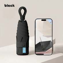 Capsule Ring-Buckle Sun & Rain Umbrella - Mini Foldable, 24 Fiber Black Steel Ribs, Thickened Black Coated UV Protection Fabric, Manual Open & Close, Convenient Hanging Ring Buckle Storage, Suitable For Shopping, Camping, Travel, Students, Business Trips, Commuting, Walking, Sun Protection, Rain Protection, Pocket Sun Umbrella, Dual-Use Sun & Rain Umbrella, Portable Storage Umbrella - Multicolor - View 14
