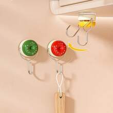2pcs New Dopamine Suction Cup Hooks, No Drilling, Strong Load-Bearing, Multi-Functional Wall Hooks For Door, Kitchen, Bathroom And Bathtub, No-Damage - View 7