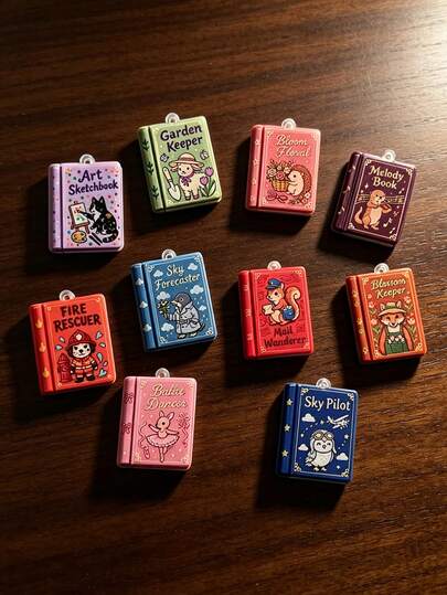 20pcs Animal Painting Book Style Pendants, Mini Book Charms, Suitable For DIY Jewelry Making And Handmade Crafts, Earrings, Necklaces, Bag Charms, Keychains, Phone Case DIY Sticker Materials