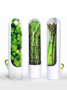 SikeSike 1pc Fresh Herb Storage Container, Herb Preservation Box For Vegetables, Herbs, Food, With Lid, Crushproof Vegetable Storage Box For Asparagus, Herbs, Spices, Kitchen Organizer And Storage Box, Kitchen Accessories - Black - View 7