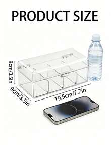 1-Compartment Transparent Stackable Tea Bag Storage Box With Hinged Lid, 4-Compartment Plastic Tea Bag Storage Box, Suitable For Kitchen And Countertop - Transparent - View 6