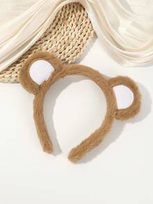 1pc Fashionable Autumn/Winter Plush Bear Ear Animal Ear Headband 3D Decoration Hair Accessory For Women, Suitable For Party Dress-Up, Gift For Friends - Multicolor - View 6