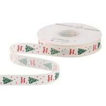 Ruy băng Giáng Sinh rộng 1.5cm/0.59 inch, ruy băng in họa tiết cây thông Noel, ruy băng trang trí lễ hội, phù hợp gói quà, gói hoa, trang trí vòng hoa và trang trí tiệc - Nhiều màu - Xem 11