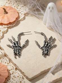 1 Pair Halloween Gothic Vintage Skeleton Arm Earrings - Skeleton Hand - View 3