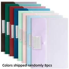 Flat Lid Frosted Transparent File Bag With Colorful Snap Button A4 Waterproof Business Card Divider Document Bag PP Thickened Archive Bag - Multicolor - View 10