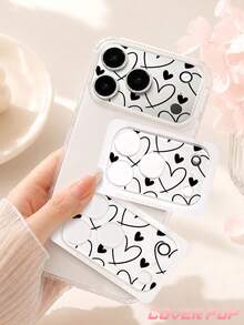 1pc Fashion Heart Pattern Lens Protector, Compatible With Phone 17 Pro/17 Pro Max/18 Pro/18 Pro Max, Birthday/Holiday Gift Phone Accessory, Full Coverage Anti-Scratch - Multicolor - View 2