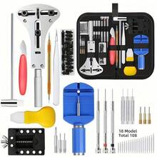 Kit de reparación de relojes de 147 piezas con destornillador, abridor de caja y barra de resorte - Perfecto para ajuste de correa de reloj y reemplazo de batería - Regalo ideal para entusia - Talla única - Ver 1