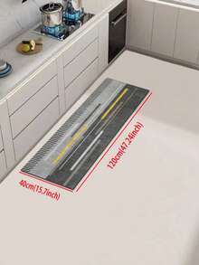 1 Pc Gray Paired With Gold Lines Pattern Kitchen Mat, 3.5 Mm Soft Rubber That Absorbs Water And Is Easy To Clean. Suitable For Corridors, Bathrooms, Living Rooms, Outdoor Door Mats, And Toilets. Useable Throughout The Year And For Various Holidays. - Multicolor - View 19
