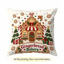 4pcs/1pc Christmas Gingerbread Man Pattern Pillow Case Without Insert, Single-Sided Printed Pillow Case, Suitable For Living Room, Bedroom, Home Decor, All-Season Pillow Case - Multicolor - View 17