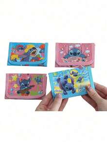 Monopoly 4pcs Cartoon Anime Theme Stitch Coin Purse, Anime Character Stitch & Angel Pattern Gift Bag, Card Holder Wallet, Holiday Small Gift, Coin Pouch - Multicolor - View 3