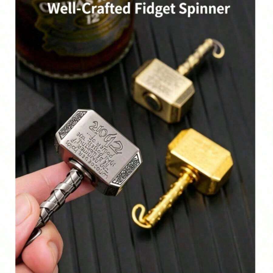 Vintage Hammer Shaped Metal , Alloy Stress Relief Finger Spinner, EDC Decompression Toy - Multicolor - View 1