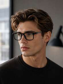 1pc Square Frame Eyeglasses Non-Prescription Glasses Lightweight Wear Eyewear Decorative Spectacles For Men Daily Work Streetwear - Multicolor - View 1