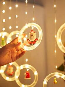 1 buah Rangkaian Lampu Hias Natal Bentuk Cincin Harapan - Lampu Peri LED, Menampilkan Pola Santa Claus, Manusia Salju, Rusa Kutub, Pohon Natal, dan Little Red Riding Hood, Ditenagai USB, 8 Mode Peredupan, Cocok untuk Pesta Natal, Hadiah Liburan, Dekorasi Rumah, Kamar Tidur, Ruang Tamu, Hadiah Tahun Baru, dan Pernikahan - MultiWarna - View 2