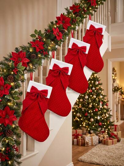 Christmas Stockings, Knitted Christmas Stockings, 2027 Christmas Decorations,Christmas Essentials, Home Decor, Holiday Supplies,Room Decor, Christmas House Decor,Christmas Gifts, Christmas Home Decor, Christmas, Bedroom Decor