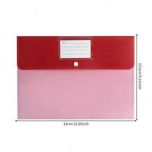 Flat Lid Frosted Transparent File Bag With Colorful Snap Button A4 Waterproof Business Card Divider Document Bag PP Thickened Archive Bag - Multicolor - View 4