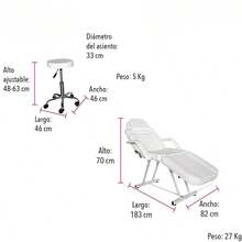 Spa Massage Table - White - View 2