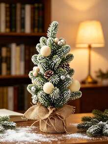 Pohon Natal Mini, Sempurna untuk Dekorasi Rumah dan Meja. Dilengkapi dengan Buah Beri Merah dan Kerucut Pinus, Kepingan Salju, dan Daun Hijau. Cocok untuk Dekorasi Natal, Dekorasi Meja, Dekorasi Rumah, dan Dekorasi Ruangan. - A - View 10