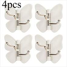8/4//1pc White Rotatable Butterfly Triple Adhesive Wall Hook - Butterfly Rotating Adhesive Storage Rack - No-Drill Wall Hook - Suitable For Entryway, Shower, Bathroom, Apartment, Dorm, Bedroom, Kitchen, Multi-Function Hook - Multicolor - View 9