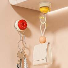 2pcs New Dopamine Suction Cup Hooks, No Drilling, Strong Load-Bearing, Multi-Functional Wall Hooks For Door, Kitchen, Bathroom And Bathtub, No-Damage - View 3