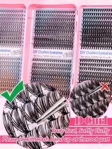 MEM 1200pcs DIY Eyelash Bundles, Fluffy D-Shaped Curly Hair Extensions, 9-16mm Mixed Length Design, Suitable For Various Makeup Looks, Including Mascara, Tweezers, Suitable For Daily Use, Gatherings, Halloween, Christmas - Black - View 5