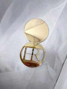 HR Helena Rubinstein Hollow Logo Round Compact Mirror Golden Metal Portable Pocket Cosmetic Mirror Foldable Hand Makeup Mirror Travel Beauty Gift For Women - Gold - View 6