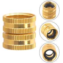 Two-Way Female Connector Solid Aluminium Irrigation Garden Hose 3/4 Bi-Directional Female Head Water Pipe Joint Connectors - B - View 5