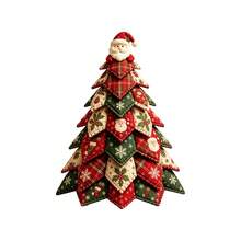 1pc DIY Quilted Christmas Tree Set, Complete Patchwork Sewing Kit For Beginners, Includes Fabric, Tools, Stuffing And Templates, Creative Gift, Fabric Christmas Tree Making Kit, Holiday Tabletop Decoration - Multiple Styles - View 12