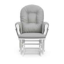 Storkcraft Premium Hoop Glider & Ottoman, Natural/Beige - White/Light Gray - View 7