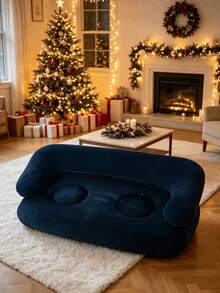 1pc U-Shaped Portable Inflatable Outdoor Leisure Chair, Flocked Soft Comfortable Slouchy Sofa Chair, Breathable PVC, Modern Lightweight Compact Foldable Inflatable Outdoor Sofa, Suitable For Autumn/Winter, 2-Person Use For Living Room, Balcony, Camping - Multicolor - View 16