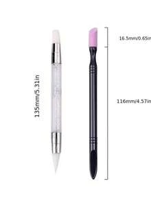 2Pcs Nail Art Silicone Carving Pen Set, Double Tip Silicone Design, For Nail Carving And Detail Trimming - Multicolor - View 6
