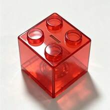 1PC-Colorful Building Block Storage Box-Ins Style Transparent Square Piggy Bank With Lid-Waterproof Dorm Desk Decor-Back To School-Office-Holiday-Gift - Multicolor - View 15