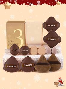 MAANGE Christmas Gift 13pcs Makeup Tool Set, Includes 12pcs Dry/Wet Dual-Use Makeup Sponges + 1 Storage Tube, Soft Skin-Friendly Makeup Sponges, Reusable Makeup Accessories, Suitable For Vanity Storage, Great Gift For Girls. - Multicolor - View 12