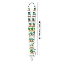 1 Piece Cute Potted Plant Print ID Badge Holder With Lanyard, Cartoon Cactus Card Holder For Work Student School Office, Lovely Gift - Multicolor - View 10