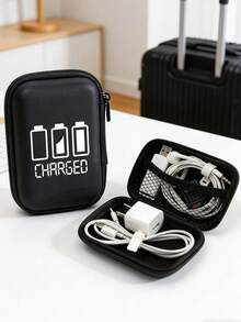 Mobile Phone Charger Data Cable Storage Bag With Charging Cable Pattern. Portable Mini Storage Bag, Coin Purse, Earphone Case, Jewelry Organizer, Card Holder, Travel Accessory, Birthday Gift, Back To School Gift - Multicolor - View 6