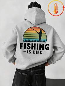 Tween Boy Fun Print Pullover Sweatshirt, Warm & Comfortable Thermal Lined Pullover Sweatshirt For Autumn/Winter - Grey - View 2