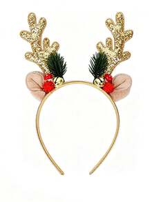 1pc Christmas Party Headband, Anti-Slip Decorative Hairband, Bathroom Accessory, Hair Accessory, Deer Shape, Suitable For Christmas Party, Family Photo - Multicolor - View 12