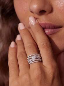 1pc Vintage Line Wrapped Ring, Unisex Style, Suitable For Daily Wear And Party Accessory, High-Quality Jewelry Gift - Cross - View 5