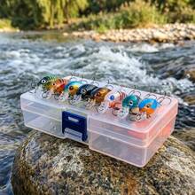 8pcs Long Casting Floating Minnow Lures, Durable ABS Plastic Hard Bait For Summer River And Sea Fishing - Multicolor - View 5