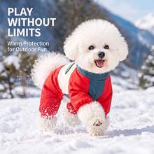 DomKim Multi-Color Dog Winter Warm Jacket - Waterproof & Windproof Fleece-Lined Coat With Built-In D-Ring Harness, Zipper Closure Easy On/Off, Cozy Cold Weather Clothes For Small To Medium Dogs, Daily Walking Outfits In Red, Gray, Cream-White - Multicolor - View 12