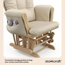 Storkcraft Premium Hoop Glider & Ottoman, Natural/Beige - Natural/Beige - View 6