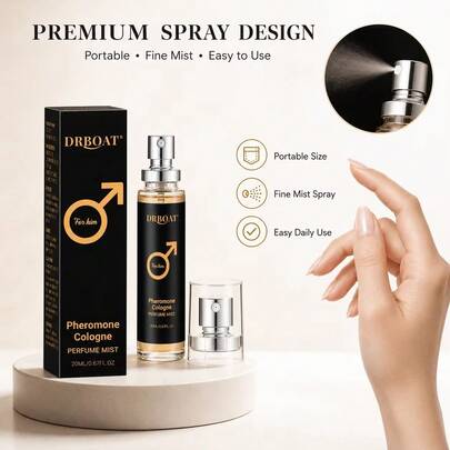 Men's Feromongol Dragon Perfume Spray 20ml, Citrus Spicy Woody Scent, Long-Lasting Portable Spray Perfume, Suitable For Daily Business And Dating