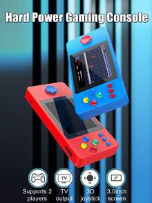 1pc New Handheld Game Console, 3-Inch HD Screen, Built-In 500 Classic Games, Supports TV Connection, 2-Player Multiplayer, Equipped With Classic GBA/FC Arcade Joystick, Perfect Holiday Gift For Boyfriend - View 3