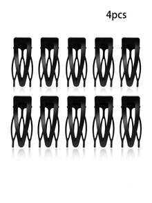 10/4pcs Girls Black Curved BB Hair Clips, High Elasticity Secure Double-Clasp Side-Fringe Clips, Basic Bangs Hair Clips, Invisible Bangs Fixing Hair Accessories - Multicolor - View 7