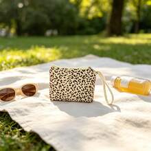 5/10pcs Leopard Print Mini Wrist Bag, Zipper Wallet Sanitary Pad Pouch, Compact Portable Small Storage Purse With Braided Rope Wrist Strap, Ideal For , Cards, Coins And Tiny Daily Items, Easy To Carry For Shopping, Travel & Daily Use,Random Color - Multicolor - View 2