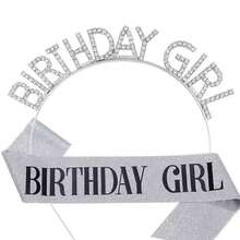 1pc Girls Happy Birthday Star 3D Headband & Sash Set, Suitable For Birthday Party - Multicolor - View 8