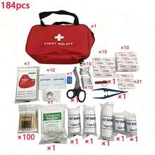 184pcs Multi-Purpose First Aid Kit, Portable Emergency Supplies Bag, Suitable For Outdoor Hunting, Hiking, Camping, Etc. Multi-Function First Aid Kit 30 Types 184 Components Outdoor First Aid Kit Home Emergency Kit - View 11