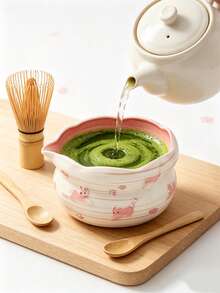 1pc/5pcs Set Teh Matcha Motif Anak Kucing Merah Muda Gradien dengan Mulut, Termasuk Mangkuk Matcha, Tempat Pengaduk Teh, Saringan Teh, Sendok Teh, Dudukan Pengaduk Teh, Set Sendok Teh, Alat Persiapan Matcha, Alat Pembuatan Makanan Penutup dan Minuman, Set Perlengkapan Sekolah - MultiWarna - View 2
